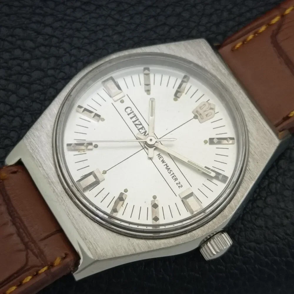 Vintage 1988 Citizen Manual Wound Mens Silver Watch & Silver Accents